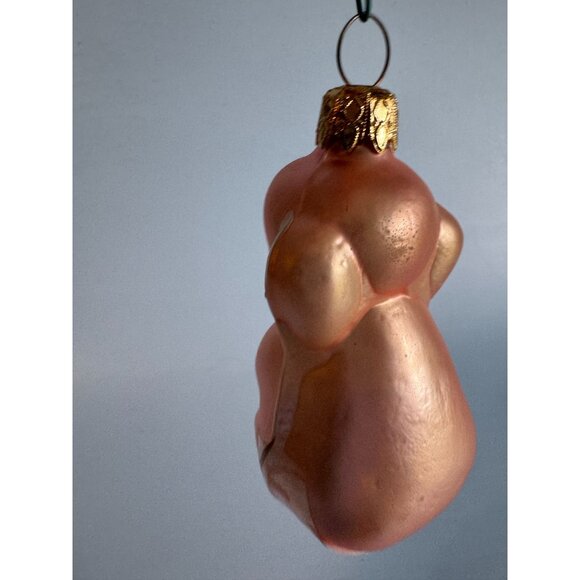 Vintage Blown Glass Pink Elephant Ornament 3.5" West Germany - Picture 5 of 7